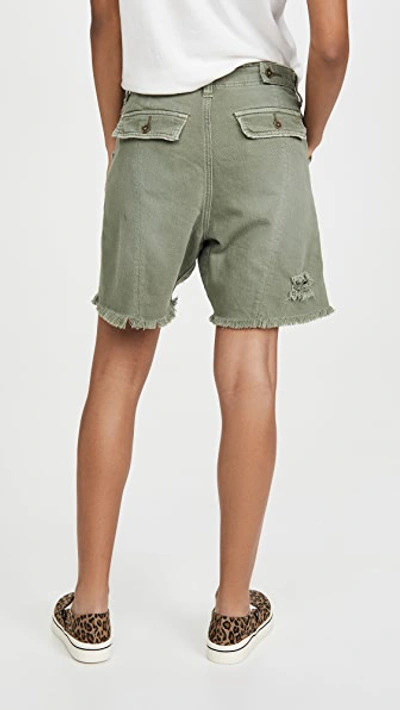 Shop Free People She's A Legend Harem Shorts In Washed Army