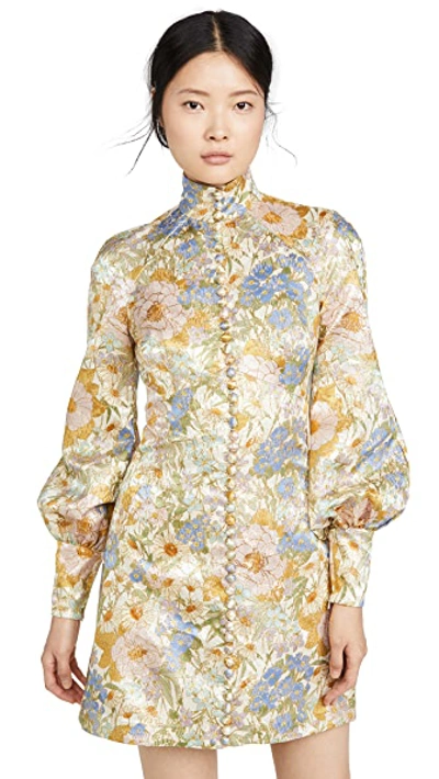 Super Eight Brocade Long Sleeve Mini