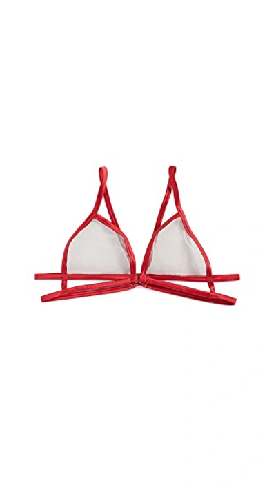 Shop Fleur Du Mal Luxe Bondage Bra In Pop Cherry