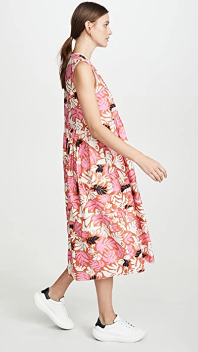 Shop Marni Sleeveless Floral Midi Dress In Arabesque