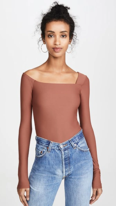 Shop Alix Murray Thong Bodysuit In Sepia