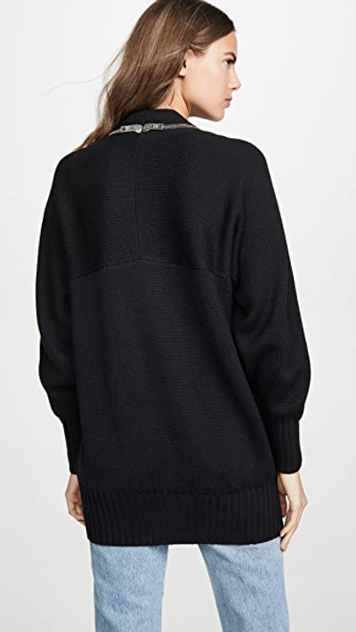 Shop Alexander Wang Zip Shoulder Cardigan In Black