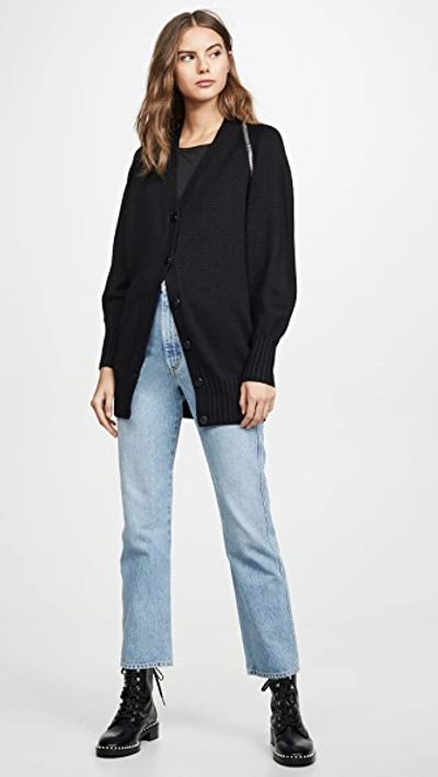 Shop Alexander Wang Zip Shoulder Cardigan In Black