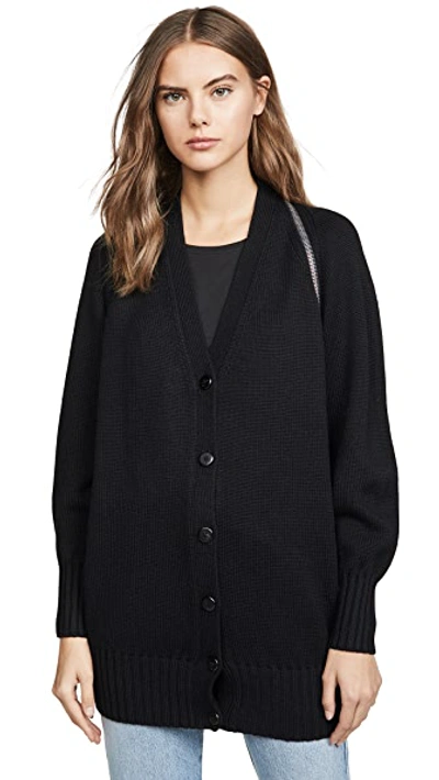 Shop Alexander Wang Zip Shoulder Cardigan In Black