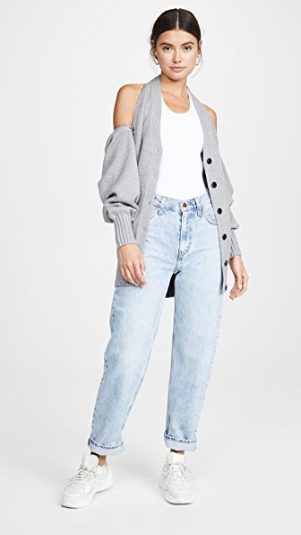 alexander wang zip shoulder cardigan