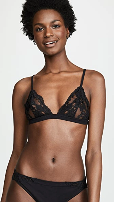 Lace And Stretch-tulle Underwired Triangle Bra In Black