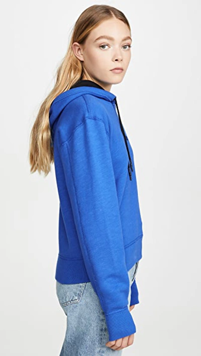 Shop Rag & Bone Rib Hoodie In Blue Paradise