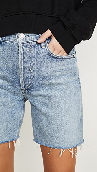 mid length denim shorts