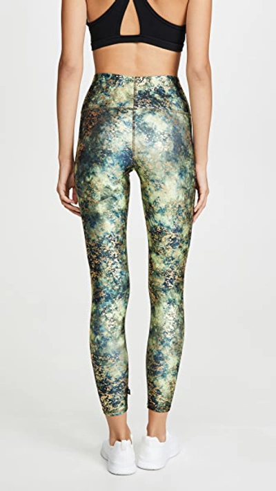 Shop Terez High Rise Balayage Foil Leggings In Rainforest With Gold