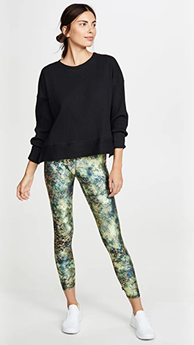 Shop Terez High Rise Balayage Foil Leggings In Rainforest With Gold