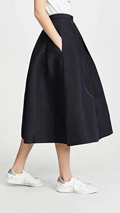 Shop Tibi Full Skirt In Dark Navy