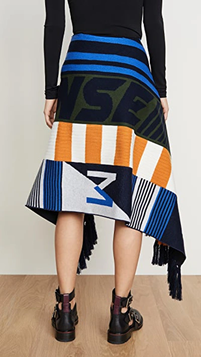 Shop Monse Scarf Skirt In Multi