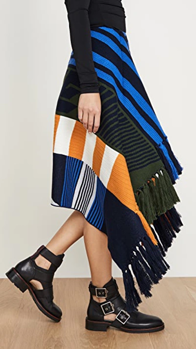 Shop Monse Scarf Skirt In Multi