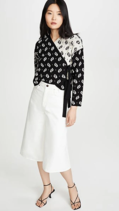 Shop Kenzo All Over Jacquard Cardigan In Black