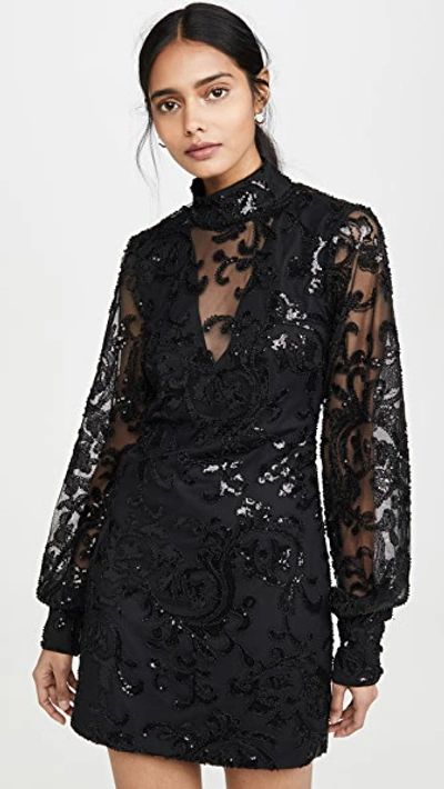 Shop Alexis Franciska Dress In Beaded Black