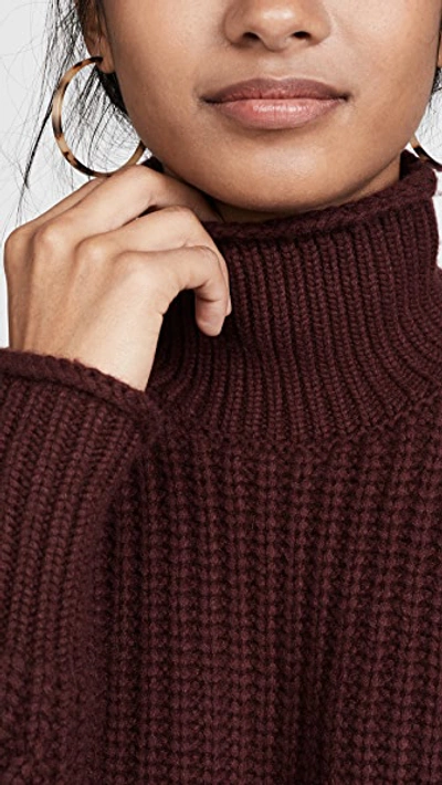 Shop Autumn Cashmere Chunky Shaker Cashmere Sweater In Wine