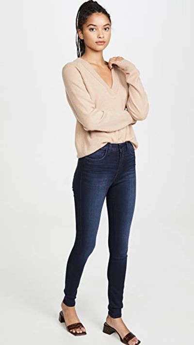 Shop L Agence Marguerite High Rise Skinny Jeans In Marino Blue Marble