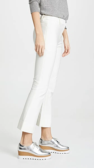Shop Derek Lam 10 Crosby Cropped Flare Trousers In Soft White
