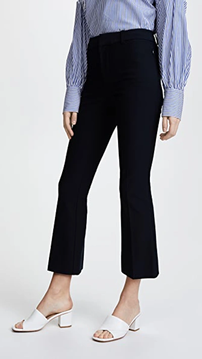 Shop Derek Lam 10 Crosby Cropped Flare Trousers In Midnight