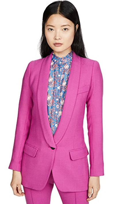 Shop Smythe Long Shawl Blazer In Violet