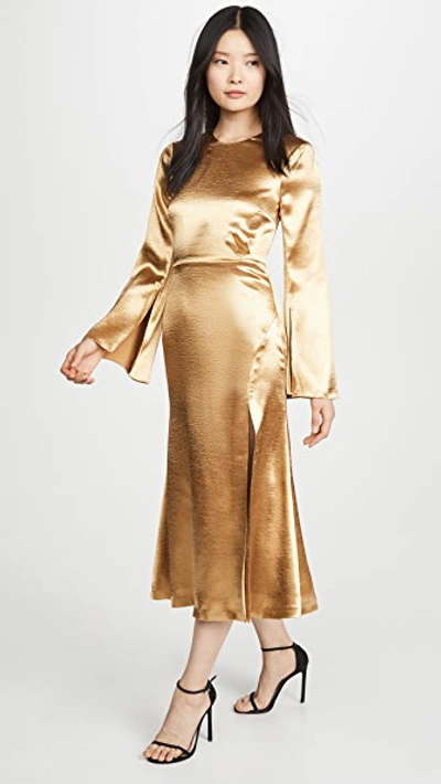 Shop Cinq À Sept Paulena Dress In Gold