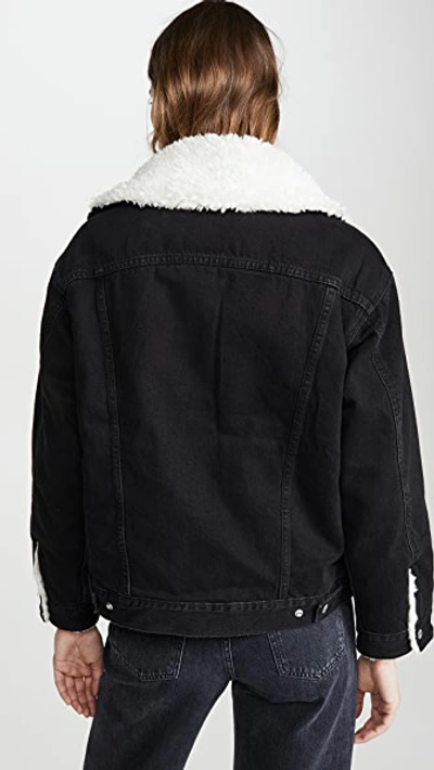 Shop Levi's Dad Sherpa Denim Jacket In Black Book