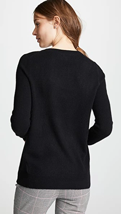 Shop White + Warren Essential Cashmere Sweater In Black