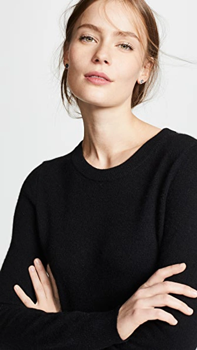 Shop White + Warren Essential Cashmere Sweater In Black