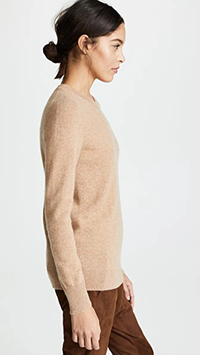 Shop White + Warren Essential Cashmere Sweater In Camel