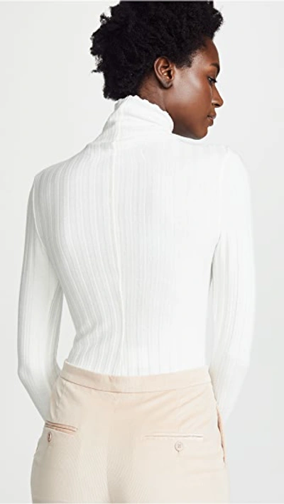Shop Enza Costa Ribbed Cropped Turtleneck In Winter White