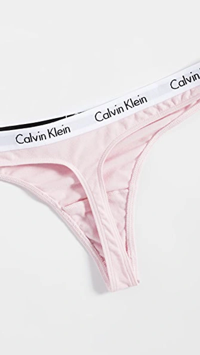 Shop Calvin Klein Underwear Carousel Thong 3 Pack In Bubblegum/white/grey Heather