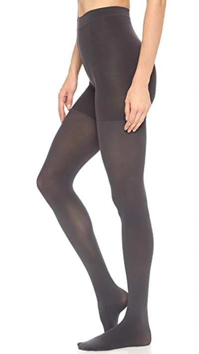 Shop Spanx Luxe Leg Tights In Charcoal