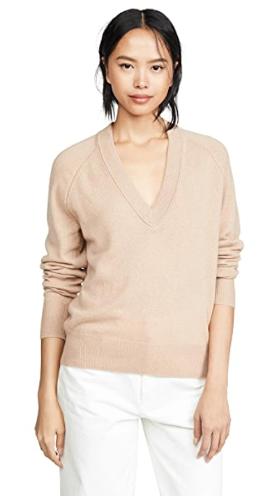 Shop Equipment Madalene Cashmere V Neck Sweater In Camel