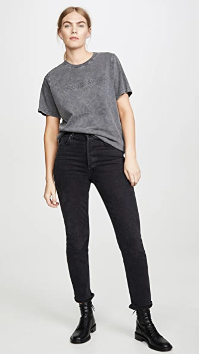 Shop Stella Mccartney Black Denim Wash Tee