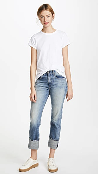 Rag & Bone Slub-texture Pima-cotton T-shirt In Bright White