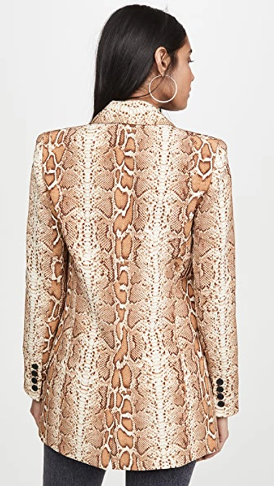 Shop Smythe Long Shawl Blazer In Desert Snake