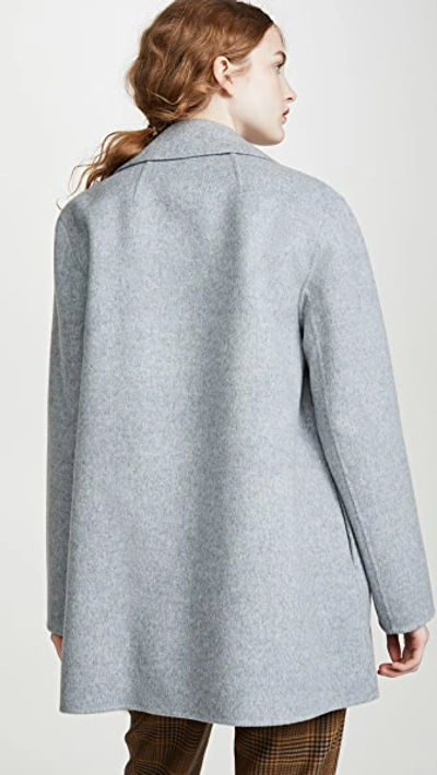 Shop Theory Overlay Df Coat In Blue Grey
