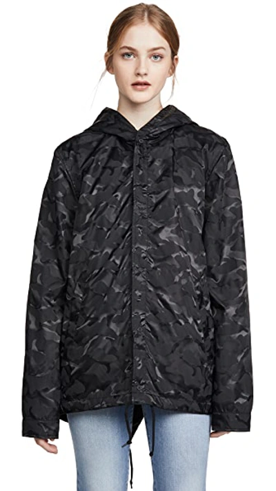 Shop Alpha Industries Camo Fishtail Jacket In Black Camo