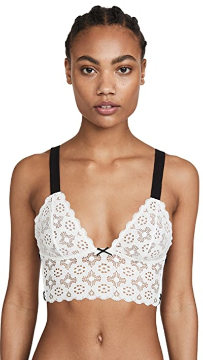 Shop Fleur Du Mal Crochet Lace Triangle Bra In White