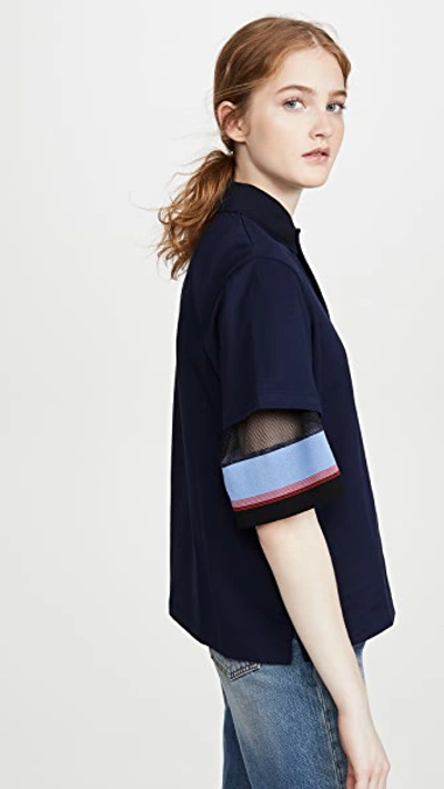 Shop Toga Kanoko Polo Shirt In Navy