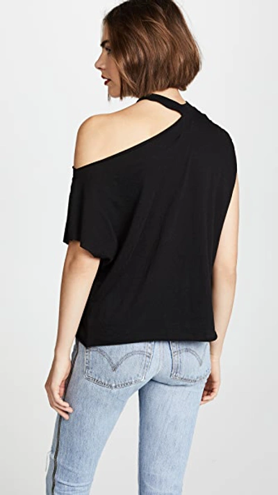 Rta Axel Cutout Cotton And Cashmere-blend Jersey Top In Widow