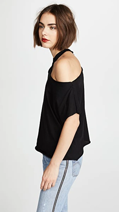 Rta Axel Cutout Cotton And Cashmere-blend Jersey Top In Widow
