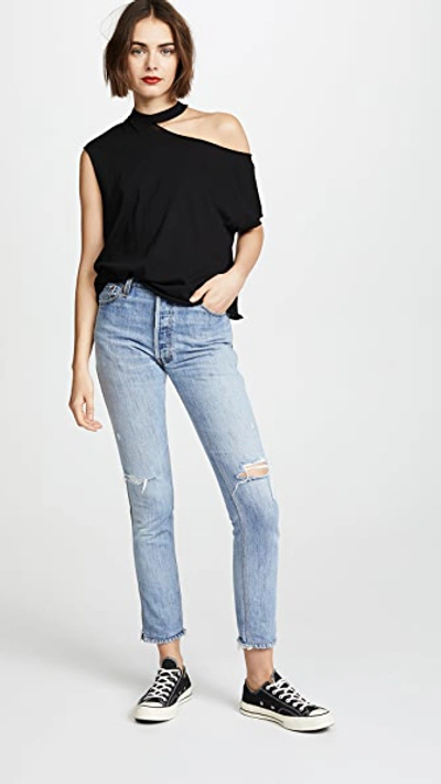 Rta Axel Cutout Cotton And Cashmere-blend Jersey Top In Widow