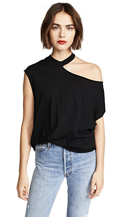 Rta Axel Cutout Cotton And Cashmere-blend Jersey Top In Widow