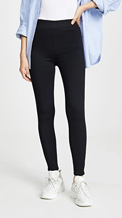 Shop L Agence Rochelle High Rise Pull On Jeans In Noir
