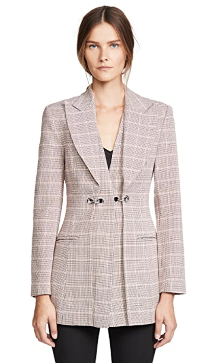 Shop Acler Fairfax Blazer In Clay Check