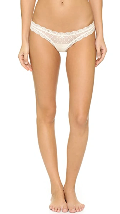 Shop Eberjey Delirious Low Rise Thong In Ivory