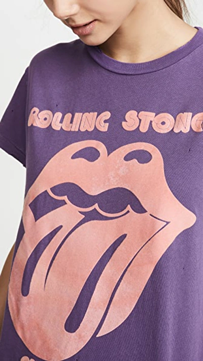 Shop Madeworn Rolling Stones Flocked Tee In Purple Haze