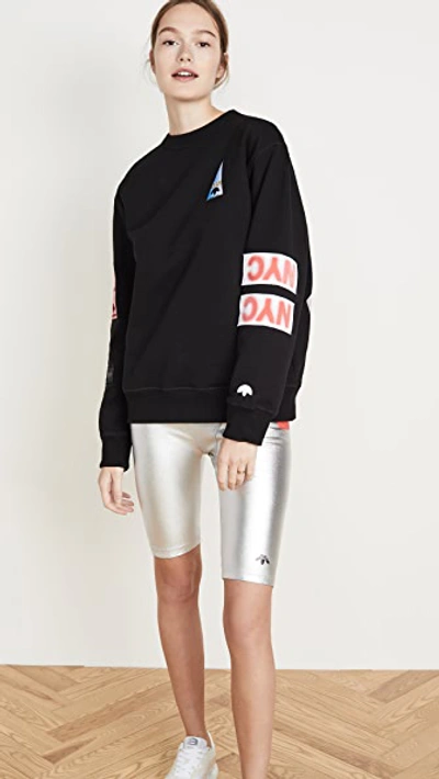 Shop Adidas Originals By Alexander Wang Flex2club Crew Sweatshirt In Black