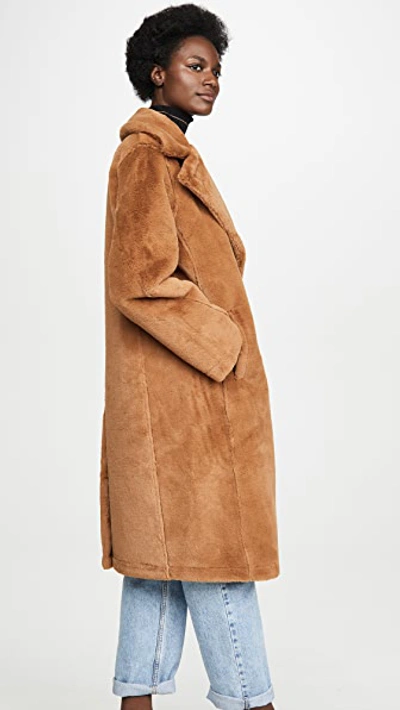 Shop Avec Les Filles Single Breasted Faux Fur Coat In Teddy